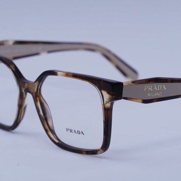 Prada PRB03V 07R1O1 Eyeglasses Havana Caramel 54mm Square Frame - Picture 9 of 11